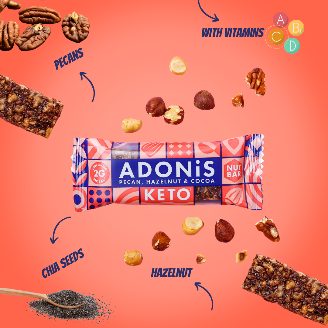 Barres Adonis Pecan, Noisette et Cacao Keto (16x35gr)