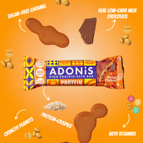 Barres Keto aux arachides et au chocolat d'Adonis (16x45gr)