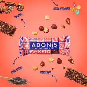 Barres Adonis Pecan, Noisette et Cacao Keto (16x35gr)